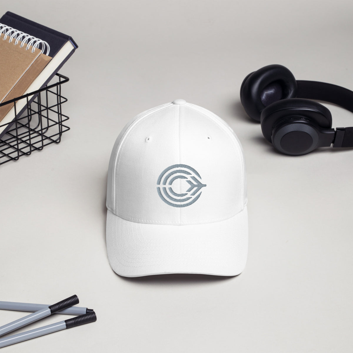 Flight Pattern Arctic White Structured Twill Flexfit Cap