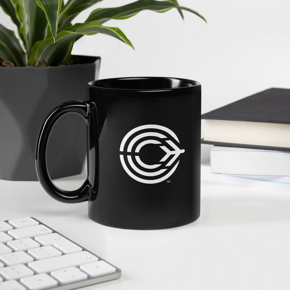 Flight Pattern Black Glossy Mug