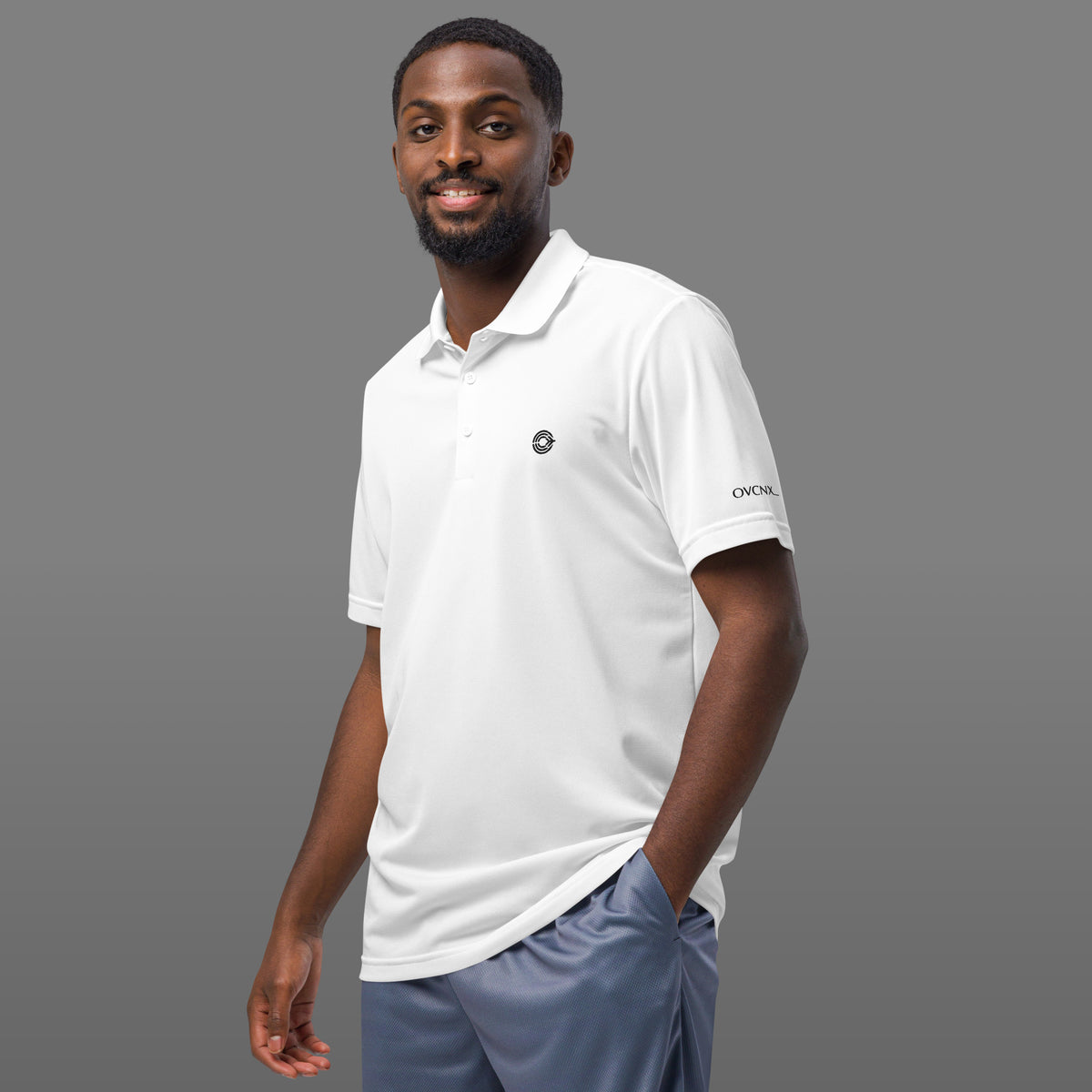 Flight Pattern White Adidas Sport Polo Shirt