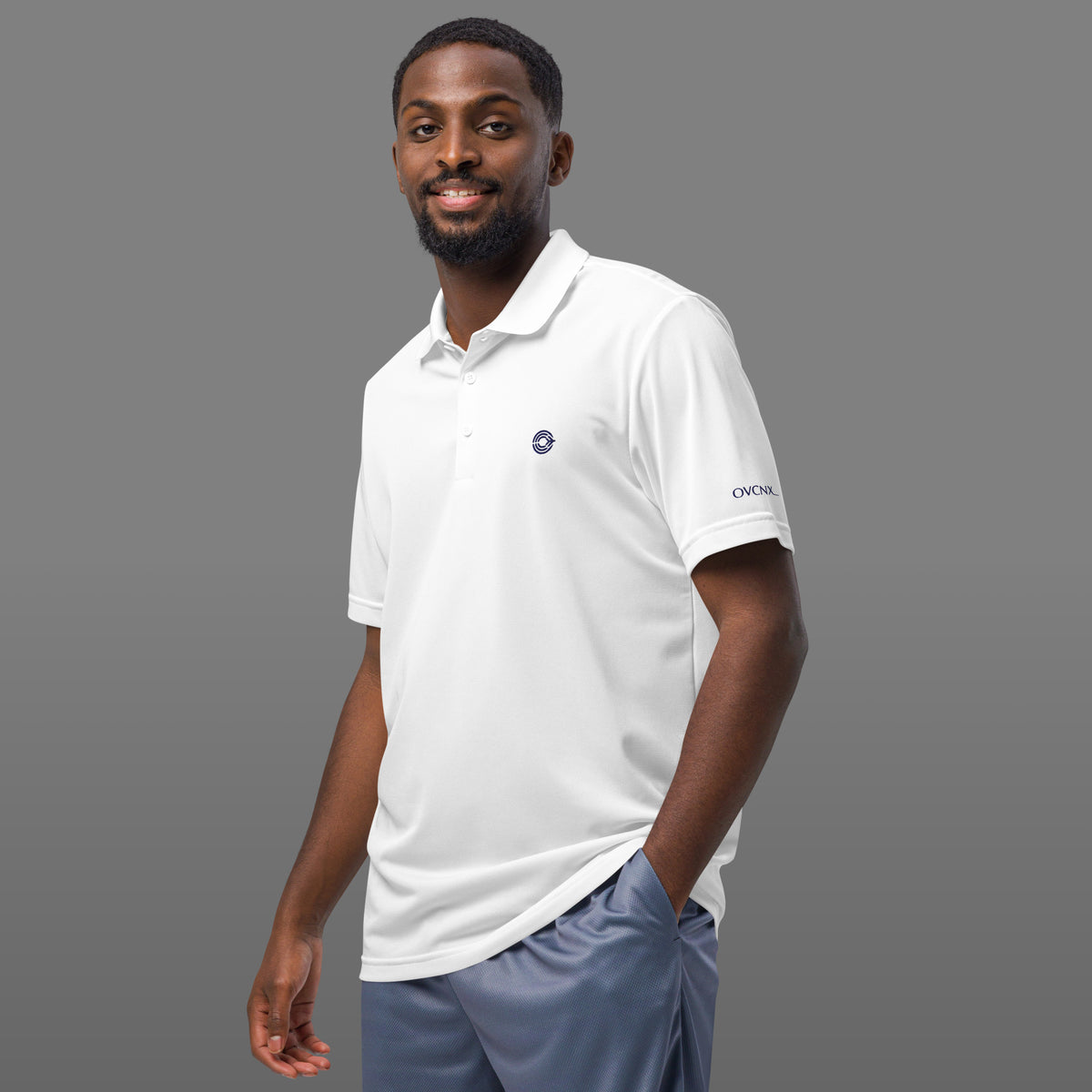 Flight Pattern White Adidas Sport Polo Shirt