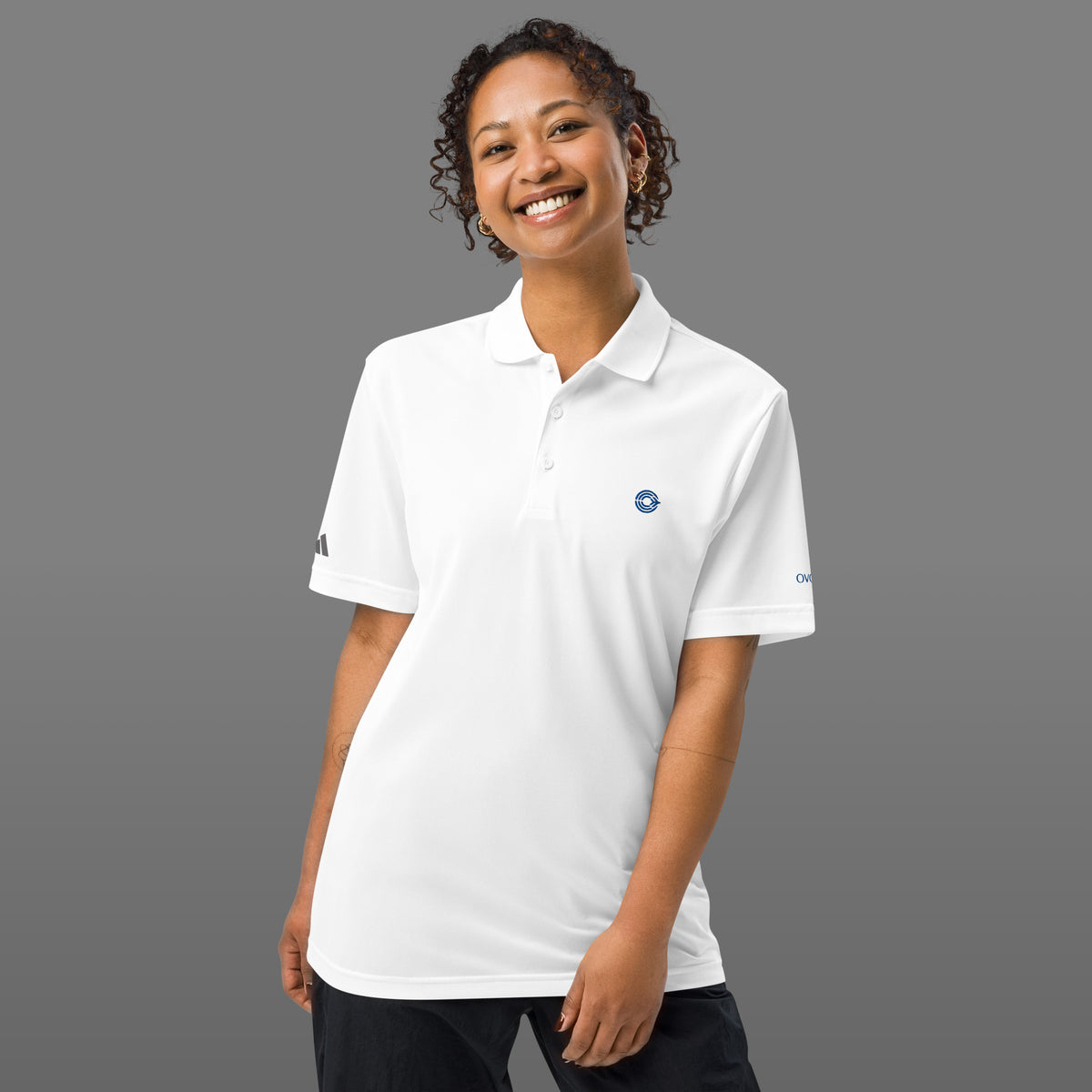 Flight Pattern White Adidas Sport Polo Shirt