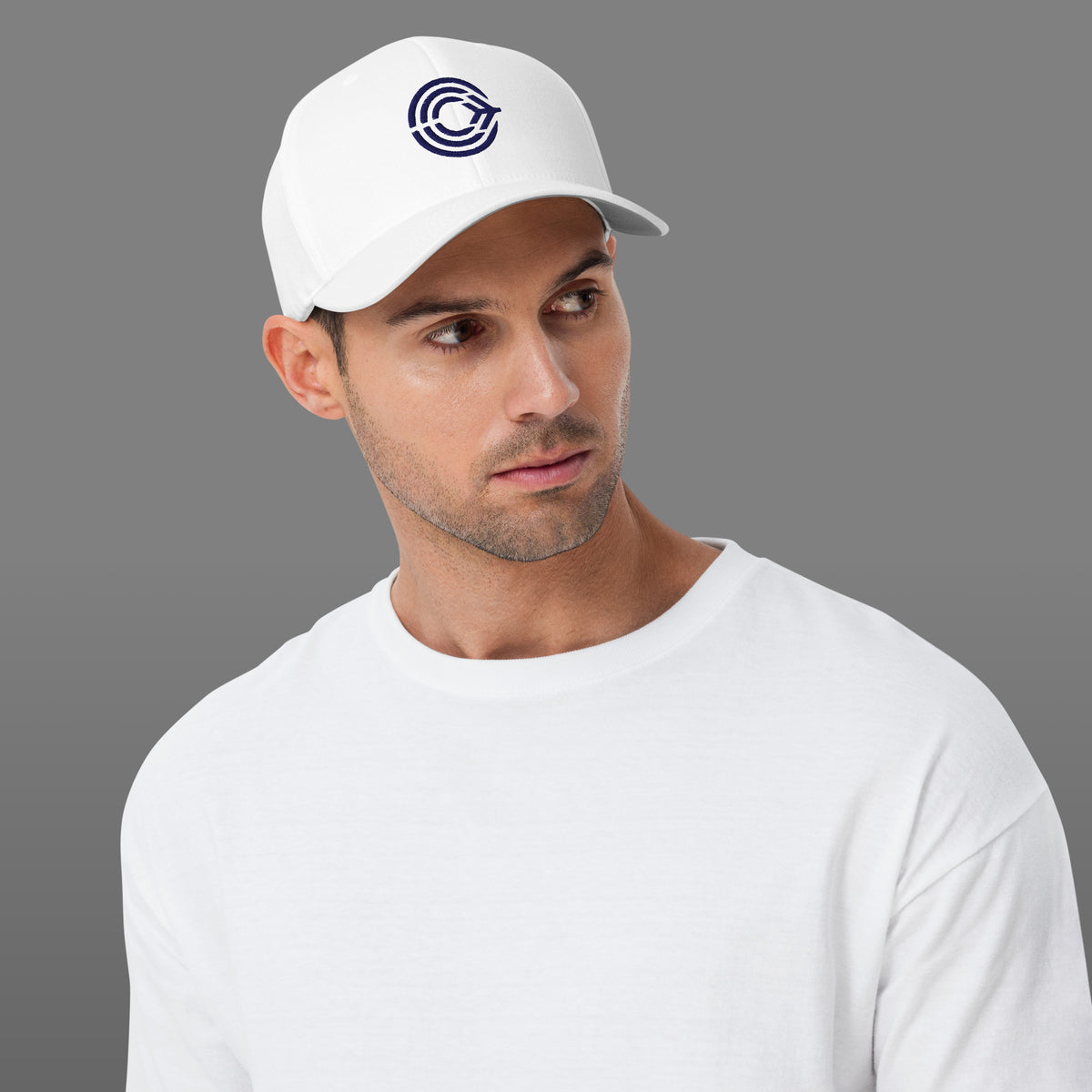 Flight Pattern White Structured Twill Flexfit Cap