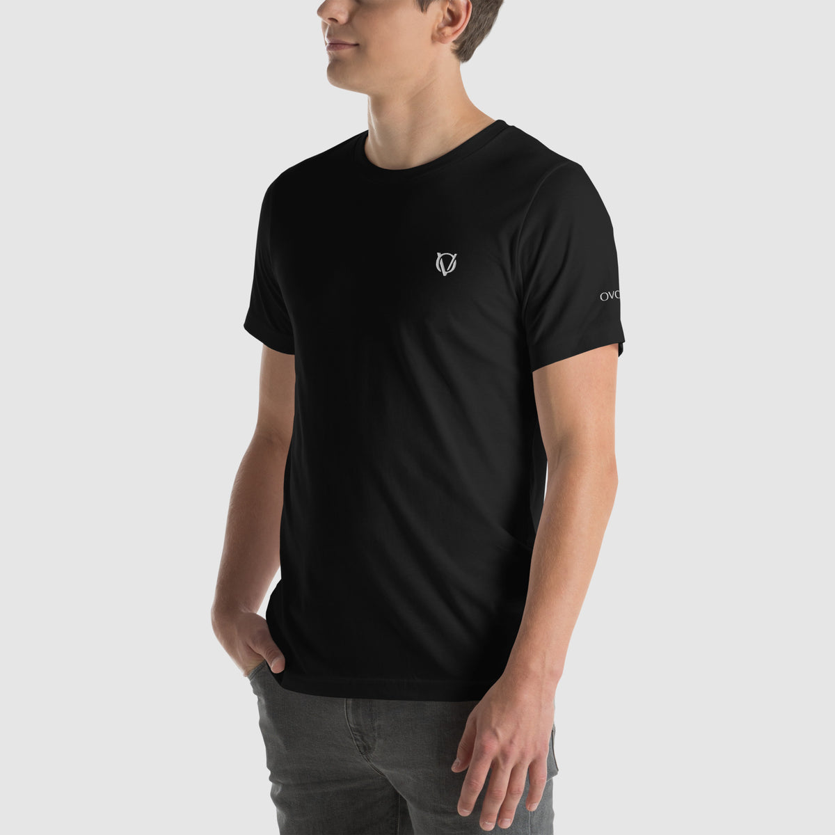 OV Insignia Embroidered Black T-shirt w/ White Logo