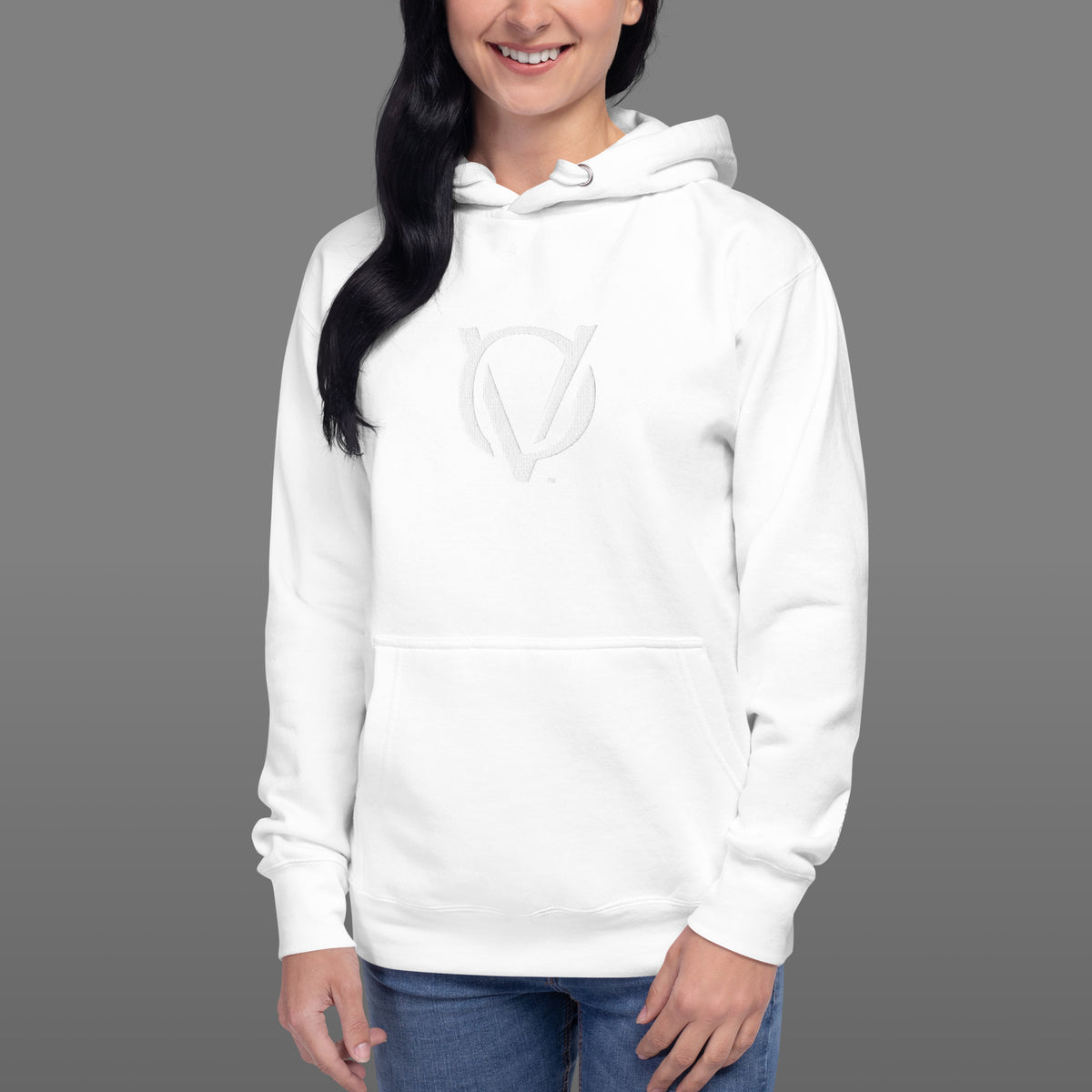 OV Insignia White Out Embroidered Hoodie w/ White Logo
