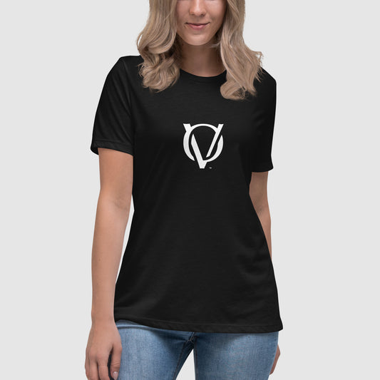 OV Insignia Women's Black Relaxed T-Shirt w/ White Logo