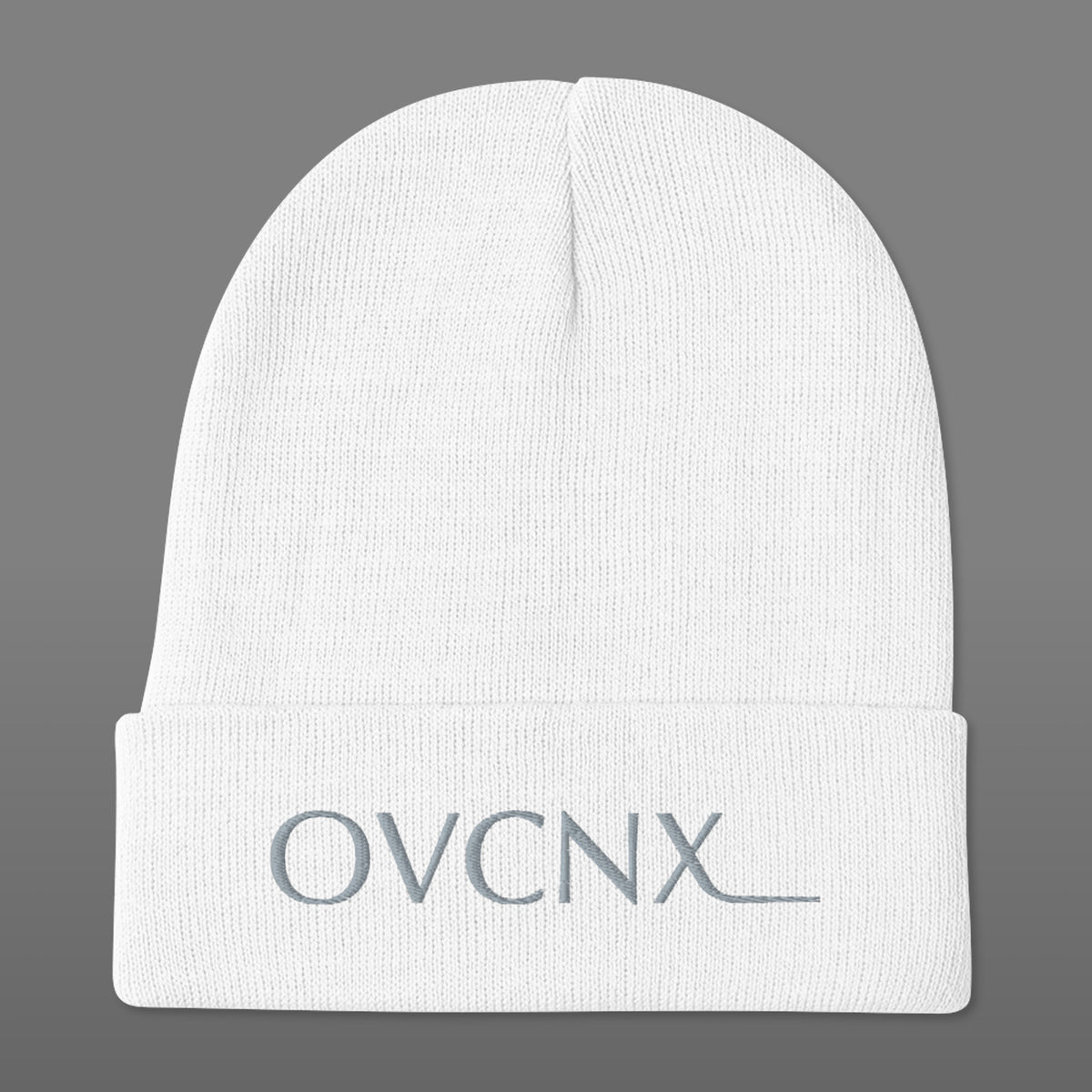 OVCNX Arctic White Embroidered Beanie