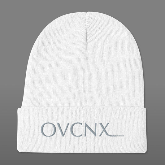 OVCNX Arctic White Embroidered Beanie