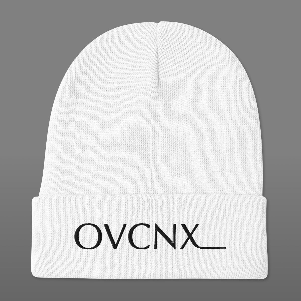 OVCNX White Embroidered Beanie